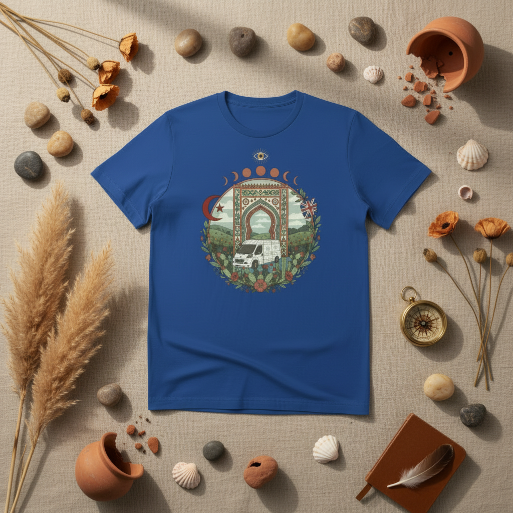 Van life journey graphic tee with true love story -inspired design by Pause Caravan Collective