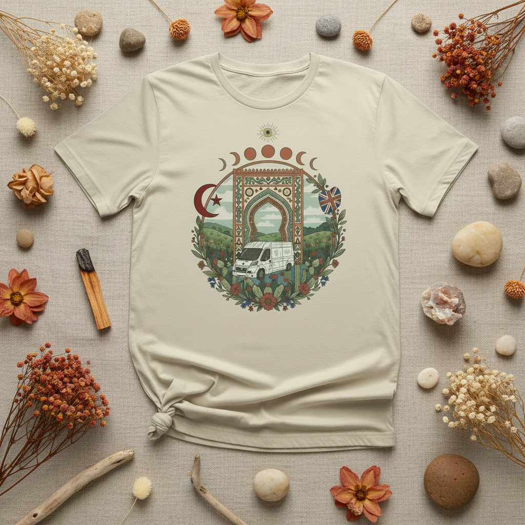 Van life journey graphic tee with true love story -inspired design by Pause Caravan Collective
