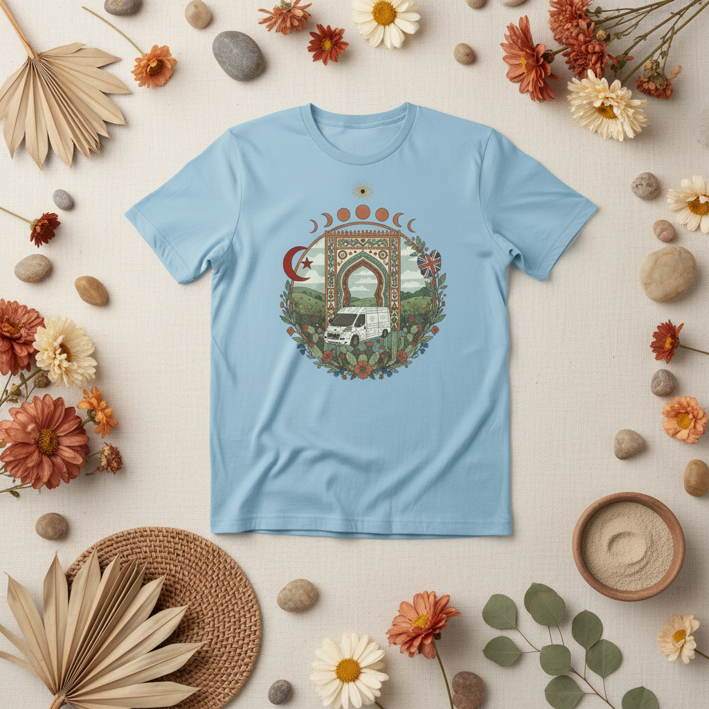 Van life journey graphic tee with true love story -inspired design by Pause Caravan Collective