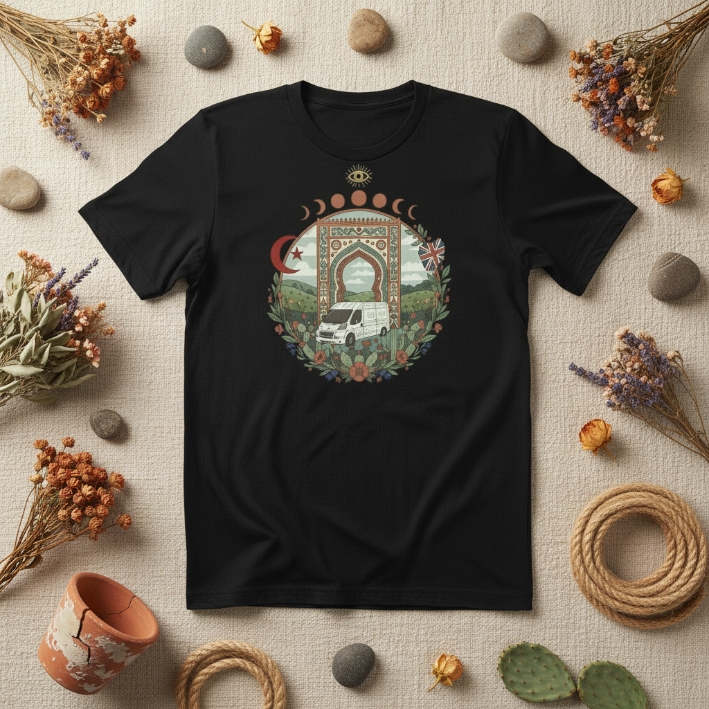 Van life journey graphic tee with true love story -inspired design by Pause Caravan Collective